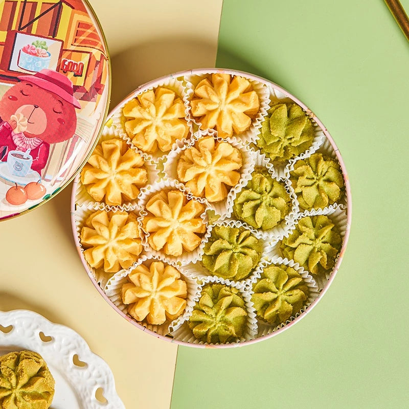 YOLA BEAR Classic Original /Matcha Double Flower Cookies Best Sell Casual Snack