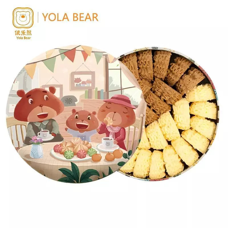 YOLA BEAR Classic Original /Coffee Double Flower Cookies Best Sell Casual Snacks